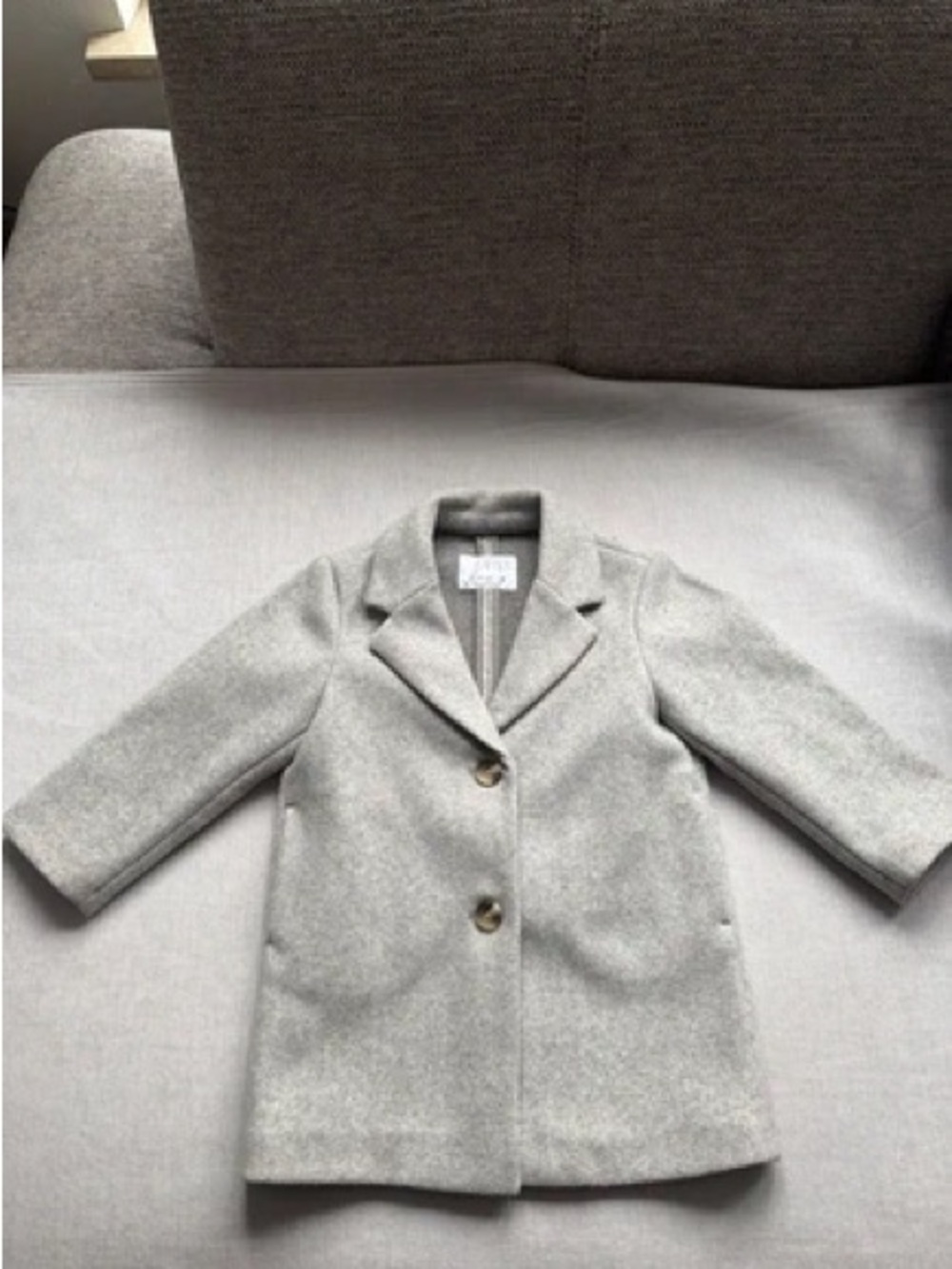 Zara Kids Light gray/beige Wool-Blend Coat - 12-18m . Like new